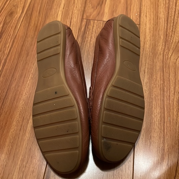 Coach "Olive" Loafers in Pebble Leather Tan Saddle Brown - Picture 4 of 5